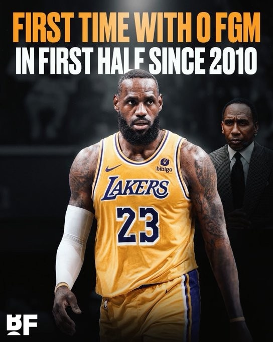 太罕見！詹姆斯生涯至今共5次上半場0運動戰(zhàn)進球 上一次在2010年