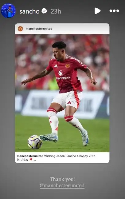 桑喬轉發曼聯為他慶生的動態，魔迷熱議：壞了，該不會真要回來吧