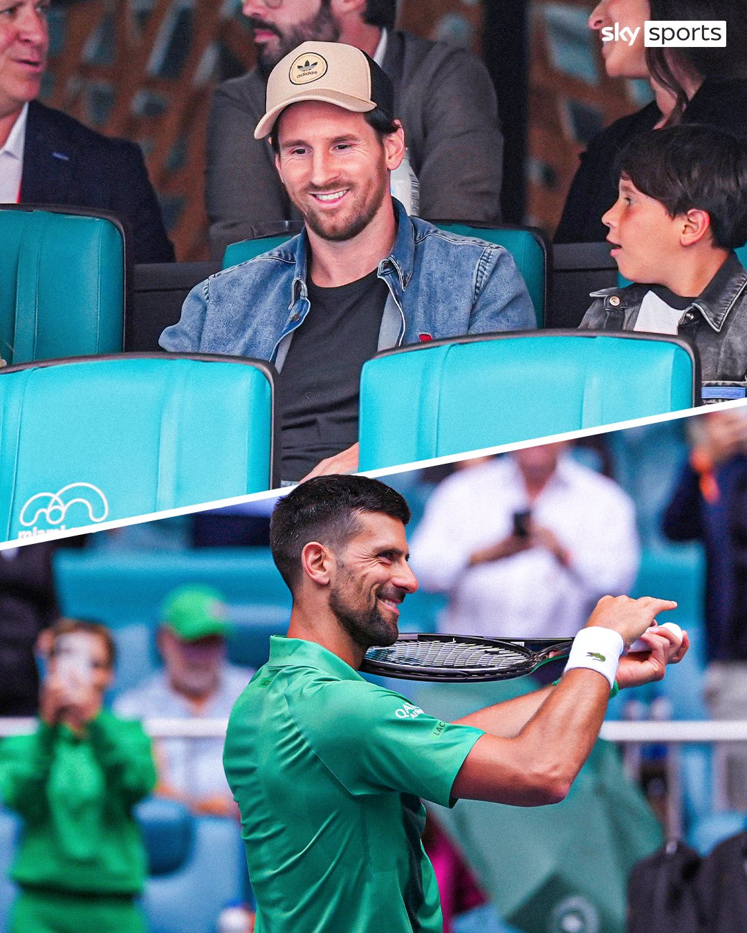 梅西現場觀戰！德約：我很榮幸，這可能是第一次在他面前打比賽