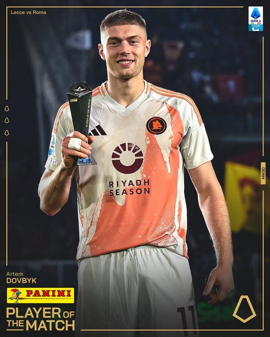 打入制勝進球！多夫比克當選羅馬1-0萊切一役全場最佳