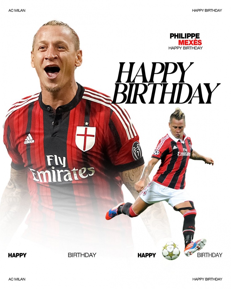 米蘭祝梅克斯43歲生日快樂，效力紅黑軍團5年出戰114場