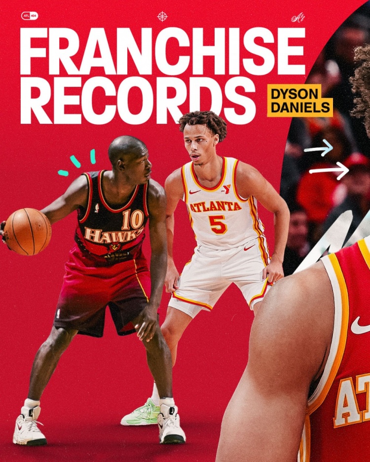 亞特蘭大神偷！丹尼爾斯本賽季已搶斷213次 創老鷹隊史新紀錄！